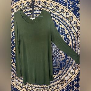 Joan Vass Forest Green Long Sleeve Top
